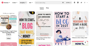 Pinterest - how to start a blog tips