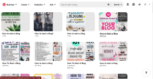 Pinterest - how to start a blog board